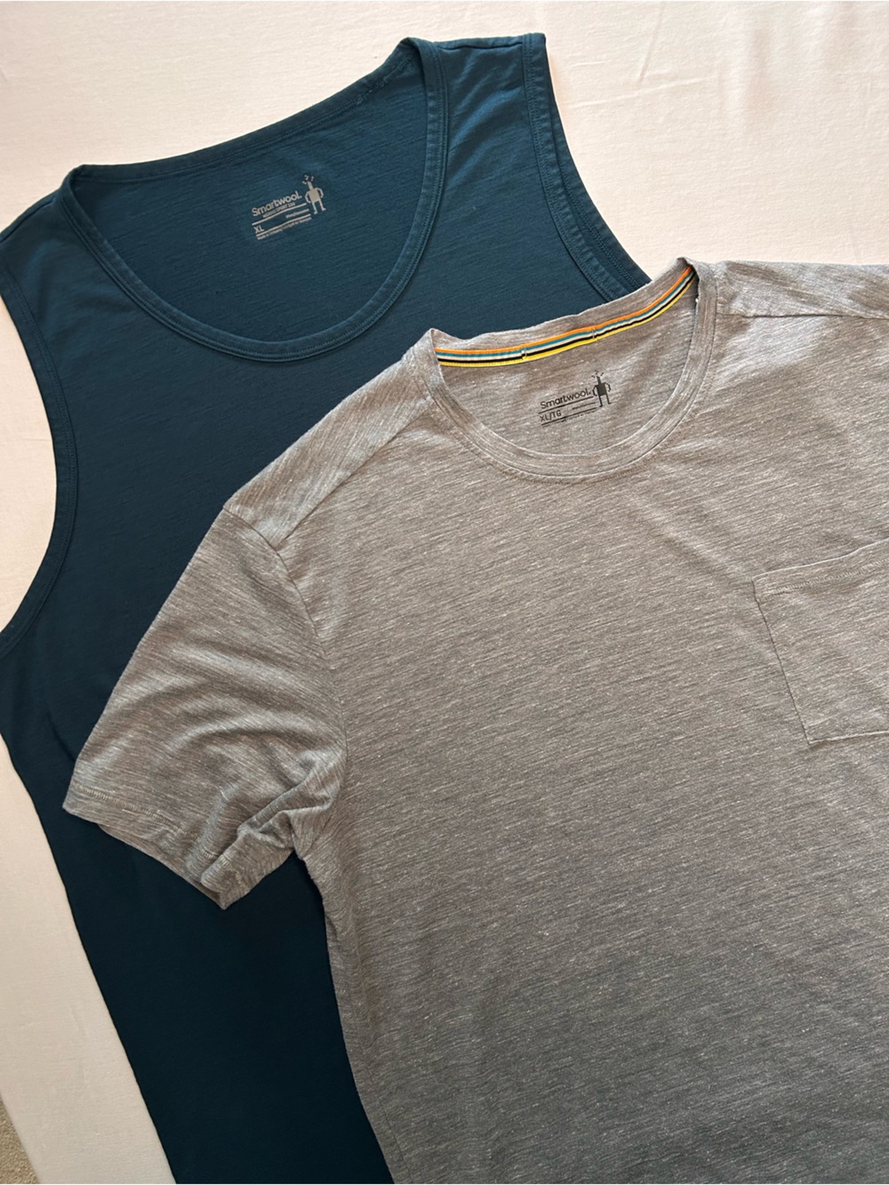Smartwool XL Merino Wool Shirt Bundle Pocket Tee & Tank Top 2-Pack